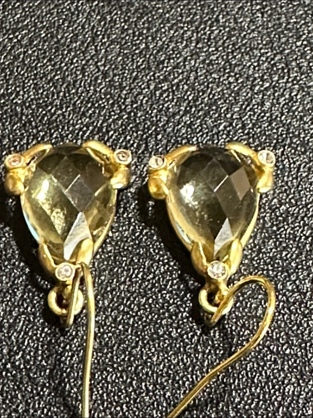 Faceted Yellow Quartz Teardrop Drop Earrings